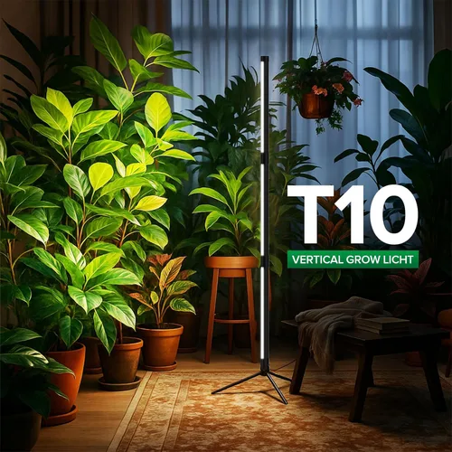 Vista 8 de SANSI Luz de Crecimiento Vertical, Luz de Crecimiento T10 de Pie para Plantas de Interior, Luz de Plantas de Espectro Completo de 80W 144 LEDs