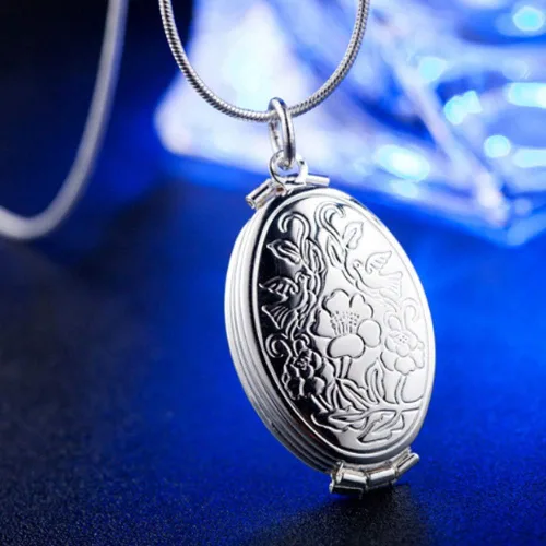 Vista 4 de Nanafast Collar con medallón de fotos expandible 4 fotos collares de cadena de fotos regalos conmemorativos para mujeres y niñas Metal Ágata