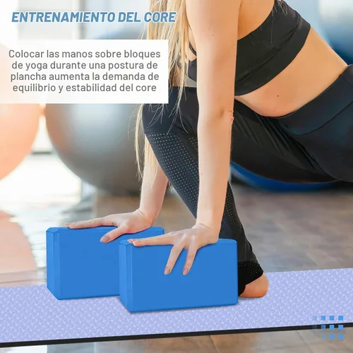 Vista 6 de Bloques de yoga Bloque de espuma de apoyo sin látex con bordes biselados, bloques de ejercicio antideslizantes para pilates, meditación