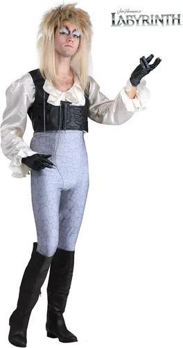 Vista 2 de Disfraz de laberinto Jareth para adultos, Plateado