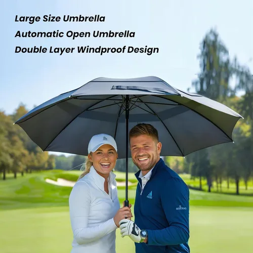 Vista 7 de MRTLLOA Paraguas para golf extragrande con apertura automática de 54, 62, 68 o 72 pulgadas, toldo doble ventilado, resistente al viento e