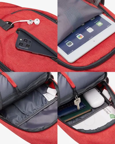 Vista 76 de Waterfly - Mochila cruzada tipo bandolera para viajes y caminatas, bolsa de pecho, Gris, talla única