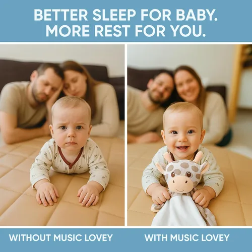 Vista 4 de Love By Emi - Chupete de sueño para bebé de canción de cuna de ruido blanco, juguete de peluche para ayudar al sueño, máquina de sonido de cuna
