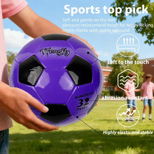 Vista 2 de Size 2, 5 Soccer Ball with Pump Needle-Training Recreation Soccer Ball Size 2, 5 Thicker PU Tight Weaved Mini Soccer Ball for Teen Boy Girl