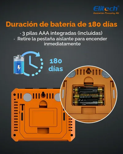 Vista 7 de Elitech Termómetro higrómetro digital Bluetooth, termómetro para refrigerador con aplicación gratuita, monitor de humedad de temperatura en tiempo