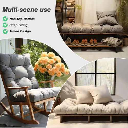 Vista 7 de Cojines de banco personalizados para muebles de interior, cojines de asiento de ventana de espuma viscoelástica de 4 pulgadas de grosor