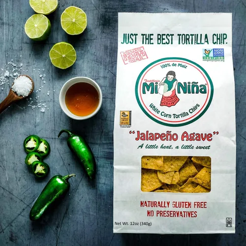 Vista 4 de Mi Nina Chips de Tortilla Jalapeño Agave Paquete de 3 bolsas de 12 onzas