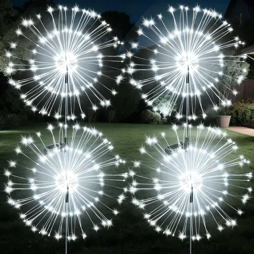 Vista 11 de JJGoo - Farolas solares con efecto de fuego, juego de 2, 135 LEDs, 2 modos de iluminación, luces solares para jardín al aire libre, impermeables