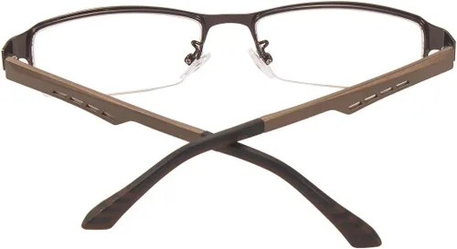 Vista 8 de LOOVIT titanio medio borde gafas marco óptico de metal rectangular con bisagras de resorte para hombres y mujeres