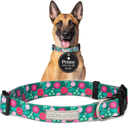 Vista 75 de Lucky Love Dog - Collar para perras pequeñas, diseño Blackbird de estampado alegre con flores de primavera y verano, talla XS Collar Blackbird