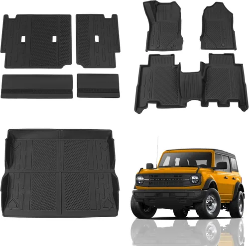 Vista 8 de Tapete de carga compatible con Ford Bronco 2021, 2022, 2023, 2024, 2025, protector de asiento trasero, forro de carga para maletero y accesorios