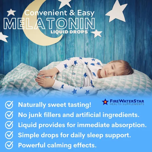 Vista 4 de FWS - Gotas de melatonina líquida para adultos y niños, 99% de melatonina bioactiva pura, orgánica, sin OMG, vegana, ingredientes mínimos