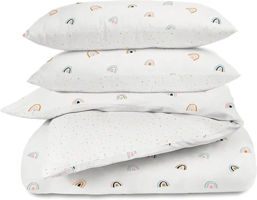 Vista 13 de MakeMake Organics Juego de funda de edredón individual certificado GOTS de algodón orgánico (88" x 68") – Reversible, suave, transpirable Floración
