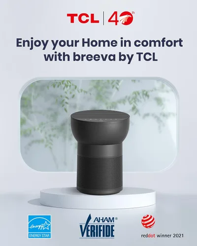 Vista 2 de TCL Breeva - Purificadores de aire A2 para dormitorio del hogar con ionizador de hasta 441 pies cuadrados, modo automático, filtro HEPA verdadero