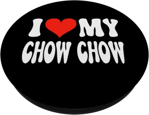 Vista 2 de I Love My Chow Chow - Perro - Corazón lindo y divertido PopSockets para mascotas intercambiables PopGrip