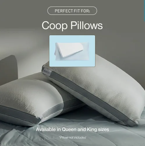 Vista 6 de Coop Cool+ Funda de almohada, tamaño Queen, funda de almohada refrescante para almohadas de espuma viscoelástica, ultra suave, resistente a