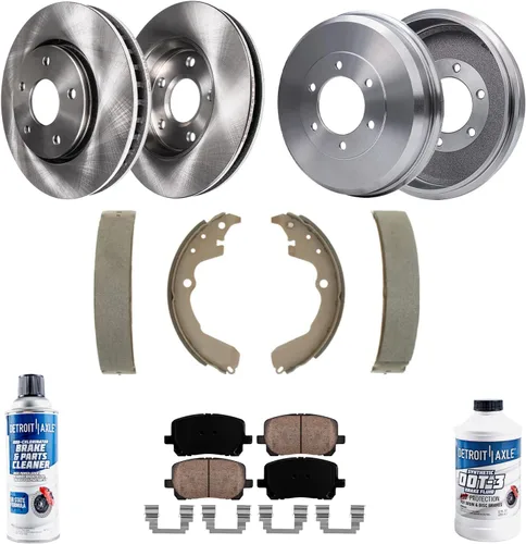 Vista 30 de Detroit Axle - Kit de frenos para 2005-2010 Scion TC Rotores de freno de disco delantero y trasero pastillas de freno de cerámica con hardware 2006