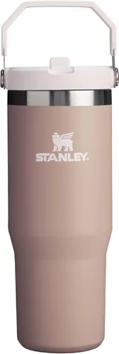 Vista 135 de STANLEY IceFlow 2.0 - Vaso con pajilla abatible con asa, 30 onzas, tapa giratoria y popote abatible, botella de agua a prueba de fugas, acero Tiza