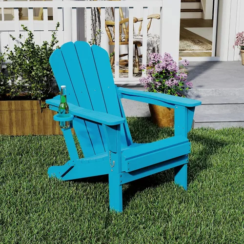Vista 2 de Domi Folding Adirondack Chair with Cup Holder, Aruba