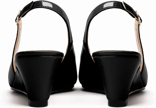 Vista 6 de YODEKS Zapatos de tacón bajo para mujer con puntera abierta, sandalias de tacón bajo de 2 pulgadas