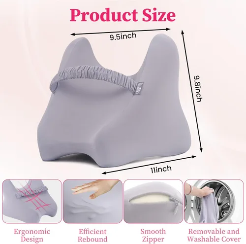 Vista 2 de THMINS Almohada de rodilla para mujer para dormir de lado, soporte para muslos y rodillas, ajuste cómodo, sueño relajante, correa ajustable