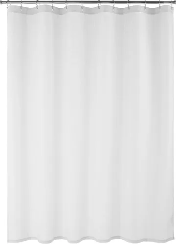 Vista 6 de Amazon Aware Cortina de ducha con tejido de gofre, 50% poliéster reciclado/50% algodón Bci, gris claro, 72 x 72 pulgadas