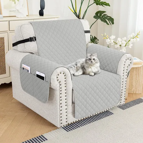 Vista 72 de XINEAGE Funda para Sillón Reclinable Resistente al Agua, Fundas Antideslizantes para Silla Reclinable con Bolsillos, Fundas Acolchadas Gruesas