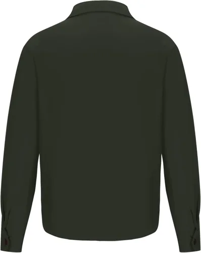 Vista 4 de Camisetas para hombre, estilo casual, con botones, de manga larga, color sólido, para vestir muscular, a la moda, para el trabajo, fitness, ropa