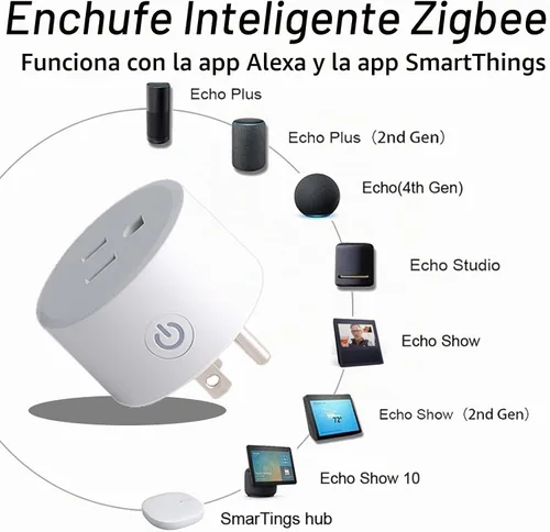 Vista 3 de Zigbee Smart Plug - Adaptador de enchufe inteligente compatible con Alexa, Echo (4ª generación) Echo Plus (2ª) Google Home, SmartThings Hub