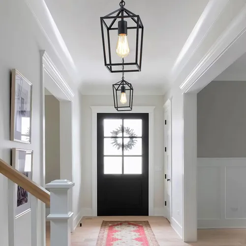 Vista 9 de Sheetea 2-Pack Farmhouse Pendant Lights Kitchen Island, Black Pendant Light Fixtures Hanging Lamp for Dining Room, Modern Kitchen Pendant Lighting
