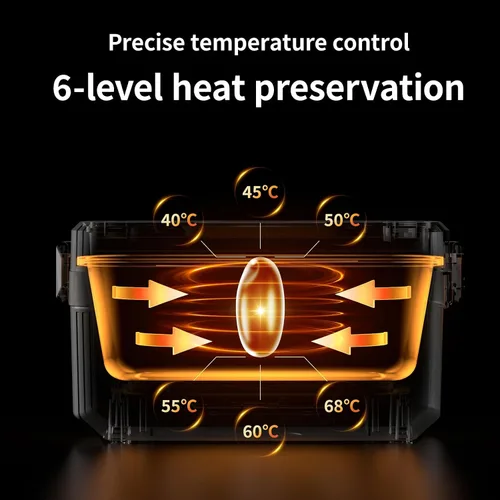 Vista 6 de Lonchera térmica con batería eléctrica inalámbrica para hombres, adultos, lonchera inalámbrica portátil, contenedor de alimentos, batería recargable