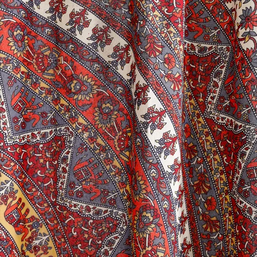 Vista 5 de Popular Handicrafts Paneles de cortina indios hippie bohemio hermoso elefante mandala blanco roto rojo