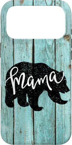 Vista 22 de Turquoise Woodgrain Rustic Farmhouse Shiplap Wood Mama Bear Case for iPhone 17
