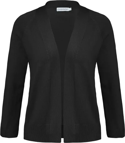 Vista 4 de Women's 34 Sleeve Open Front Cropped Cardigan Solid Shrugs Lightweight Knit Sweater