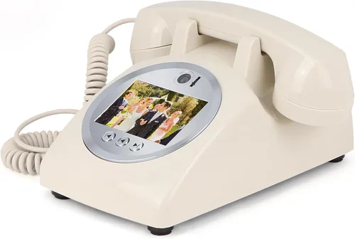 Vista 10 de Libro de invitados de audio y video, teléfono de boda, video HD 1080P, libro de invitados de estilo retro con batería de larga duración para bodas