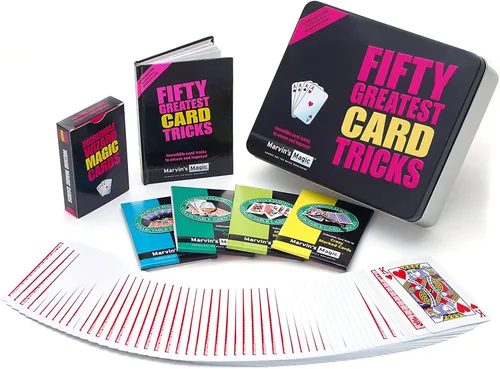 Vista 10 de Marvin's Magic - 50 increíbles trucos de magia - Trucos de magia para niños, viene en estuche de regalo de lata - Incluye trucos clásicos de cartas