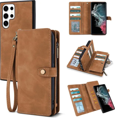 Vista 11 de TwoHead - Funda tipo cartera para Samsung Galaxy S22, 11 tarjeteros, color negro Sueño Negro