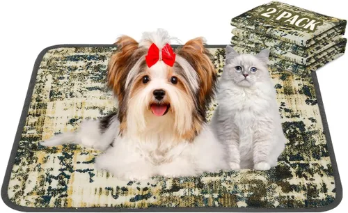 Vista 9 de Qeils - Almohadillas lavables para orina para perros, almohadillas reutilizables para cachorros de 36 x 41 pulgadas, paquete de 2