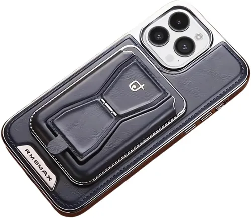 Vista 10 de Funda magnética de cuero para teléfono con tarjetero desmontable, elegante y funcional funda magnética tipo cartera para iPhone (iPhone 12, negro)