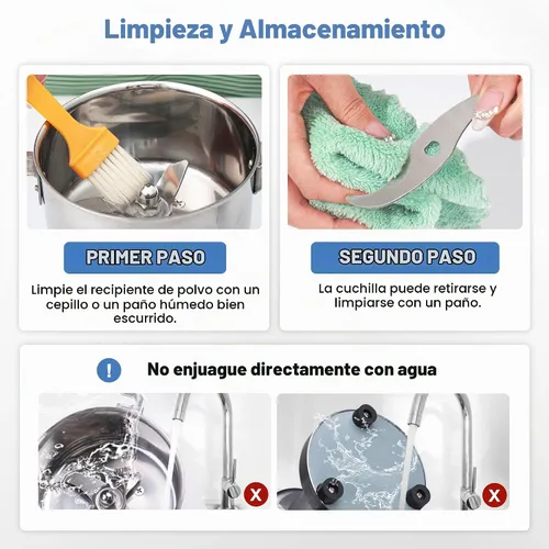 Vista 6 de Molinillo eléctrico de grano de 150g, molino de harina de acero inoxidable 304, molinillo de especias de alta velocidad de 1500W, molinillo