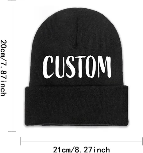 Vista 5 de Gorros personalizados para hombres y mujeres sombreros personalizados - Añadir texto logotipo foto - Sombreros de punto personalizados de invierno