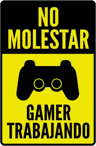 Vista 2 de Laminated No Molestar Gamer Trabajando Poster Dry Erase Sign 12x18