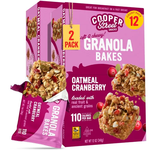 Vista 10 de Cooper Street Barras de granola de frutas horneadas suaves de arándanos y granadas, 24