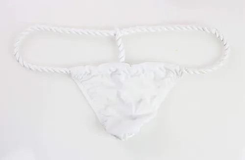 Vista 6 de Tangas de seda de hielo para hombre con parte trasera en T, tanga de talle bajo