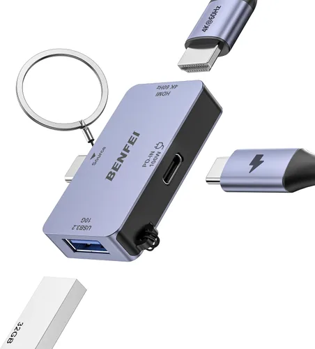Vista 11 de BENFEI Adaptador USB C a HDMI 4K@60Hz, Adaptador USB Tipo-C a HDMI [Compatible con Thunderbolt 3/4/5] con iPhone 15 Pro/Max, MacBook Pro/Air 2023