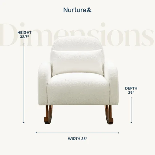 Vista 2 de Nurture& La mecedora - Smooth Rock para la máxima comodidad y relajación de la guardería, se transforma sin esfuerzo en un sillón moderno, ideal