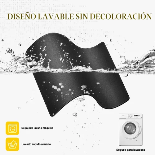 Vista 6 de JIKIOU Paquete de 3 alfombrillas para mouse con borde cosido, tamaño Negro