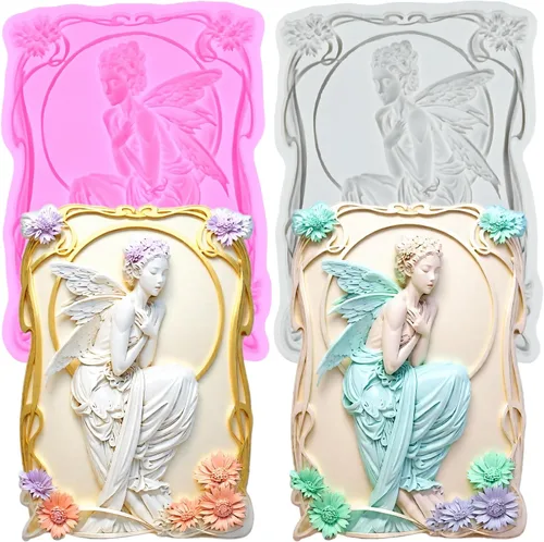 Vista 25 de Angel Baby - Moldes de silicona para decoración de pasteles, decoración de cupcakes, pasta de chicle de chocolate, juego de 4