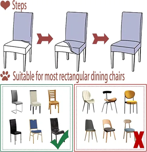 Vista 7 de Fundas protectoras para sillas de comedor, estilo geométrico, elásticas, extraíbles, lavables, para cocina, hotel, ceremonia de boda (geometría 1 2)