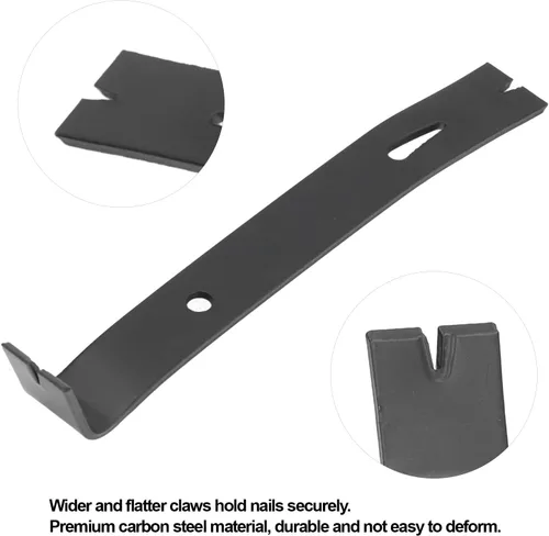 Vista 3 de Extractor de clavos plano con barra de palanca, herramienta de mano duradera de acero al carbono con garra ancha para carpintería y reparación